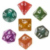 2. Komplet kości REBEL RPG - Akrylowe - Jednorożce