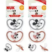 2. Nuk Smoczek Uspokajający Space Silikonowy 0-6m  Disney Miki i Minie 2szt. 541402