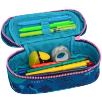 2. Coolpack Campus Piórnik Tuba Usztywniona z Organizerem Stitch Blue F062780