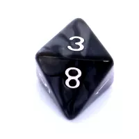 5. Komplet kości REBEL RPG - Perłowe - Czarne