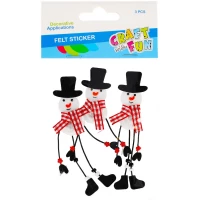 1. Craft With Fun Ozdoba Dekoracyjna Bałwany Filcowe Samoprzylepne 480865