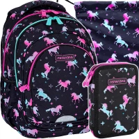 1. AstraBag Zestaw Szkolny AB330 Unicorn Squad 5el. Plecak 502024087 + Piórnik 503024051 + Worek 507024046