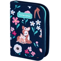 3. AstraBag Piórnik AC1 Pojedynczy Dwuklapkowy bez Wyposażenia Baby Deer 503024048