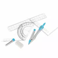 3. Starpak Zestaw Przyborów Geometryczny 7el. Niebieski 560248