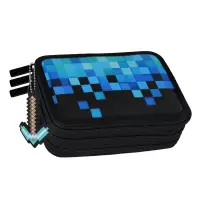 7. Starpak Piórnik Trzykomorowy z Wyposażeniem Pixel Blue 552628