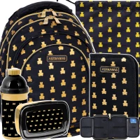 1. AstraBag Zestaw Szkolny 5el Plecak AB330 Golden Teddy 502024089 + Worek 507024047 + Piórnik 503024052