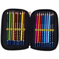 7. AstraBag Piórnik Trzykomorowy z Wyposażeniem AC31 Fluffy Kitty Black 503025027