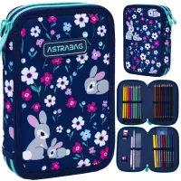 6. AstraBag Piórnik AC21 Dwukomorowy z Wyposażeniem Baby Bunny 503025009