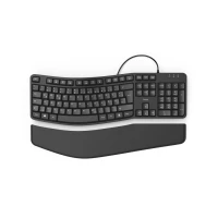 1. Hama Klawiatura Przewodowa EKC-400 Ergonomiczna Czarna