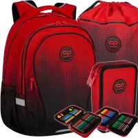 1. CoolPack Zestaw Szkolny Gradient Cranberry 3el. Plecak F002756 + Worek F070756 + Piórnik F066756