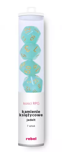 1. Komplet kości REBEL RPG - Kamienie Księżycowe - Jadeit