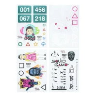 2. Naklejki Dekoracyjne Squid Game - 37 szt.