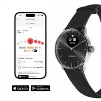 2. Withings Scanwatch Light - zegarek z funkcją EKG, pomiarem pulsu i SPO2 oraz mierzeniem aktywności fizycznej i snu (37mm, black)