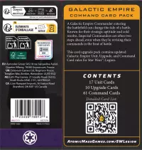 3. Star Wars Legion 2.0: Galactic Empire - Command Card Pack