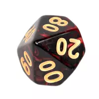 3. Komplet kości REBEL RPG - Dwukolorowe - Karminowo-czarne