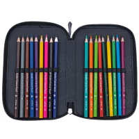 3. AstraBag Piórnik AC21 Dwukomorowy z Wyposażeniem Blue Pixel 503024054