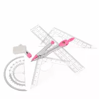 3. Starpak Zestaw Przyborów Geometryczny 7el. Różowy 559667