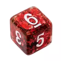 7. Komplet kości REBEL RPG - Gęsty rdzeń - Czerwone (białe cyfry)