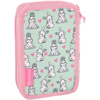 2. AstraBag Piórnik AC2 Dwukomorowy Lovely Bunny 503022048 z Wyposażeniem 602121003