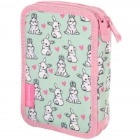 7. AstraBag Piórnik AC2 Dwukomorowy Lovely Bunny 503022048 z Wyposażeniem 602121003