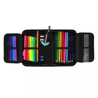 2. Starpak Piórnik Dwuklapkowy z Wyposażeniem Pixel Blue 552623
