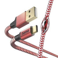 1. Hama Kabel Ładujący DATA "REFLECTED" USB Type-C - USB-A 1.5m Czerwony