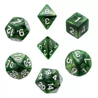 2. Komplet kości REBEL RPG - Perłowe - Zielone