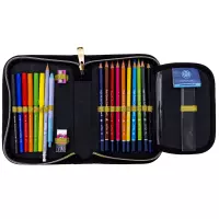 4. AstraBag Piórnik AC11 Pojedynczy Jednoklapkowy z Wyposażeniem Fluffy Kitty Black 503025026