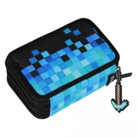 6. Starpak Piórnik Trzykomorowy z Wyposażeniem Pixel Blue 552628