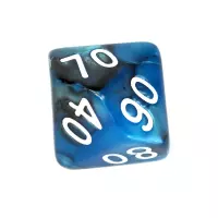 8. Komplet kości REBEL RPG - Dwukolorowe - Czarno-niebieskie