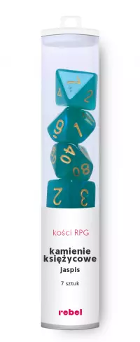 1. Komplet kości REBEL RPG - Kamienie Księżycowe - Jaspis