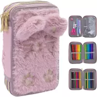 1. AstraBag Piórnik Trzykomorowy z Wyposażeniem AC31 FLUFFY KITTY 503024081