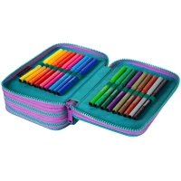 3. CoolPack Jumper 3 Piórnik Trzykomorowy Z Wyposażeniem Gradient Blueberry E67505/F