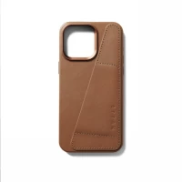 3. Mujjo Full Leather Wallet Case - etui skórzane do iPhone 15 Pro Max kompatybilne z MagSafe (tan)