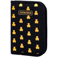 3. AstraBag Piórnik AC1 Pojedynczy Dwuklapkowy bez Wyposażenia Golden Teddy 503024052