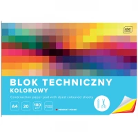 1. Interdruk Blok Techniczny Kolorowy A4 20 kartek 180g 215949