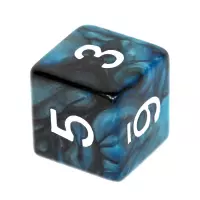 4. Komplet kości REBEL RPG - Dwukolorowe - Czarno-niebieskie