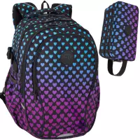 1. Zestaw 2el. CoolPack Factor Plecak Szkolny Młodzieżowy Dark Marshmallow F002908 + Piórnik F060908