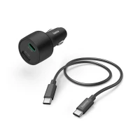 1. Hama Ładowarka Samochodowa 32W PD/QC (1X USB-C, 1X USB-A) + Kabel USB-C