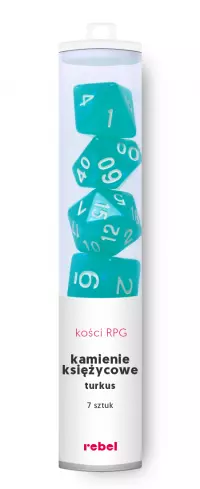 1. Komplet kości REBEL RPG - Kamienie Księżycowe - Turkus