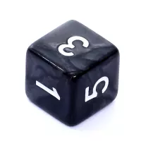 8. Komplet kości REBEL RPG - Perłowe - Czarne