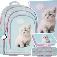 1. Starpak Zestaw Szkolny 3el. Cuties Kitty Plecak 550875 + Piórnik 550991 + Worek 550816