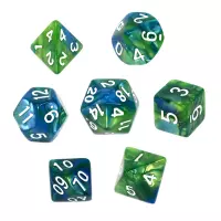 2. Komplet kości REBEL RPG - Dwukolorowe - Niebiesko-zielone