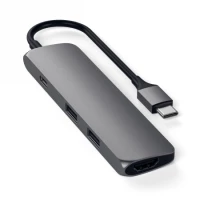 1. Satechi Aluminium Adapter Slim - Aluminiowy Adapter do Urządzeń Mobilnych USB-C Space Gray