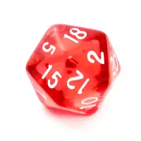 5. Komplet kości REBEL RPG - Kryształowe - Czerwone