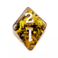 6. Komplet kości REBEL RPG - Gęsty rdzeń - Złote (białe cyfry)