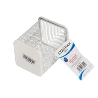 2. Starpak Pojemnik Na Długopisy Metalowy Kwadratowy Biały 8x10cm 466241