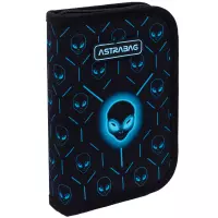 4. AstraBag Piórnik AC1 Pojedynczy Dwuklapkowy bez Wyposażenia Neon UFO 503025015