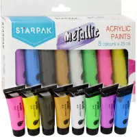 1. Starpak Farby Akrylowe Metaliczne 8 kolorów 25ml. 484980