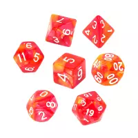 2. Komplet kości REBEL RPG - Dwukolorowe - Czerwono-żółte